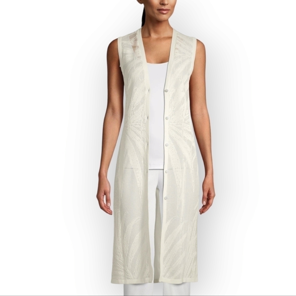 Chico's Sleeveless Palm-Stitch Long Sweater Vest Chico sz 3 xl/16 new with tags - Picture 3 of 12